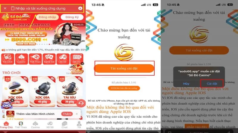 Giao diện app sodo66 trên điện thoại di động